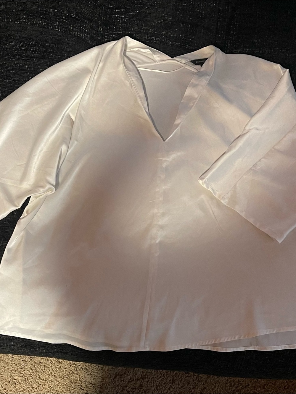 Banana Republic White Satin V-Neck Tunic